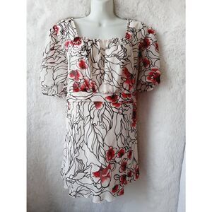 Cato floral babydoll red white 18/20 blouse